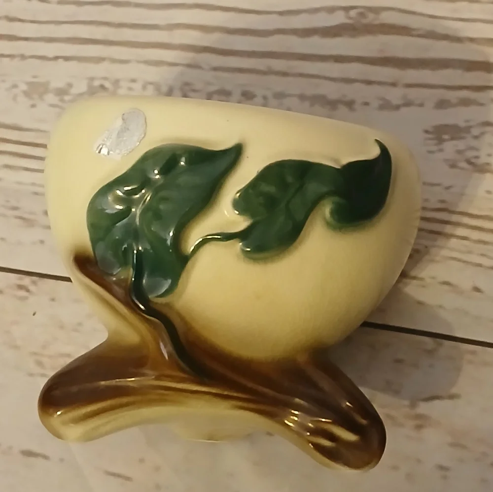 Royal Copley Vintage Cream and Green Footed Planter